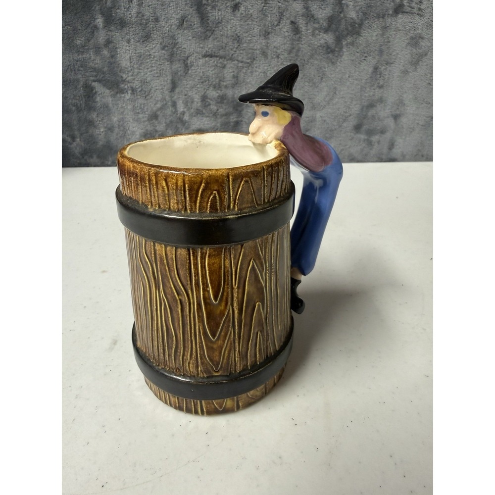 Vintage Twin Winton Hillbilly Barrel Mug California Art Pottery 1940s 1950s